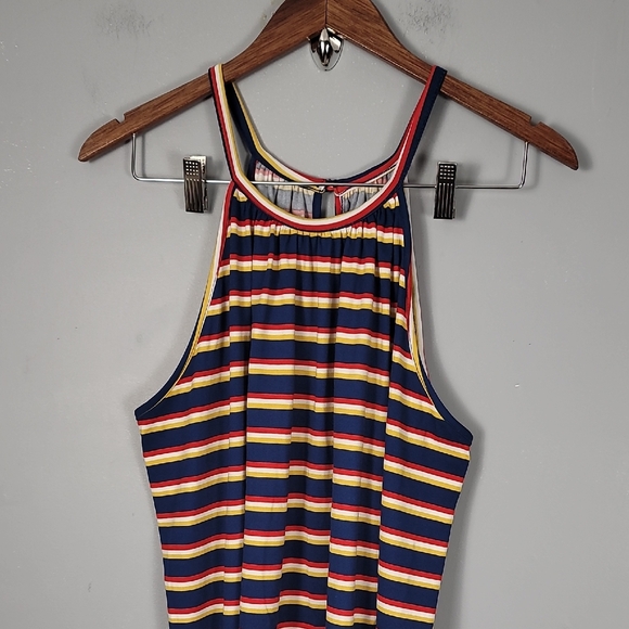 Papermoon Tops - Papermoon Blue Striped Halter Tank Top